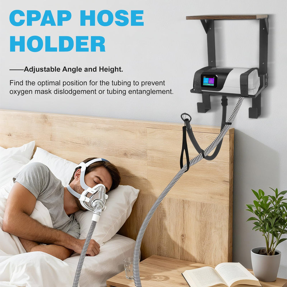 Wanyshapy wall-mounted CPAP unit elevates machine for easier access.