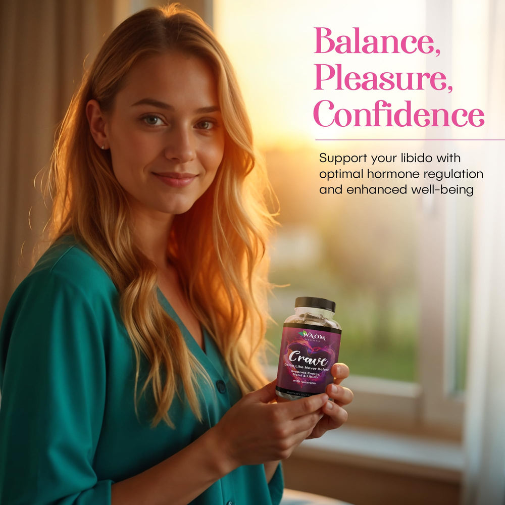 Waòm Wellness Crave ingredients Maca image highlighting energy and drive.