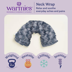 Warmies neck wrap Curly Gray in soft faux fur for comfort