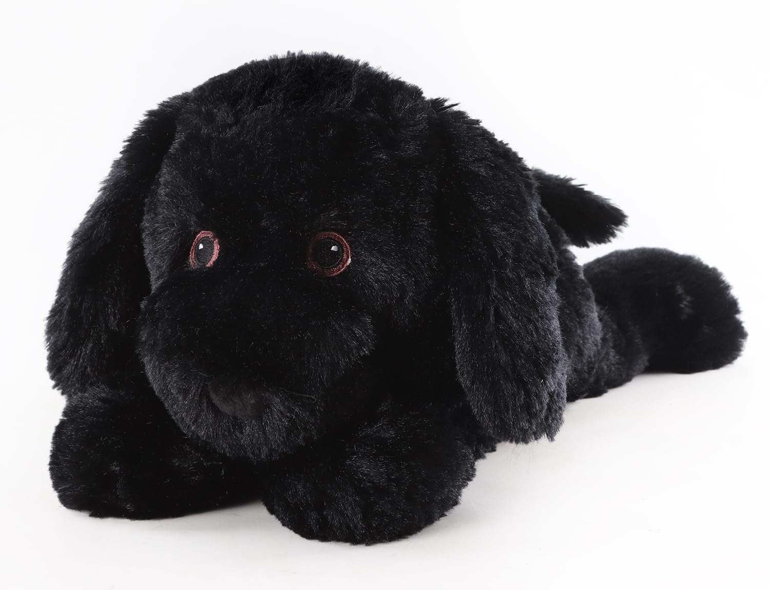 WarmPal Black Lab plush front view for cozy companionship