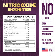 Warrior Protocol Nitric Oxide label closeup shows key ingredient blend