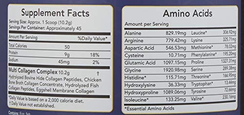 Warrior Strong Wellness collagen powder close-up texture and non-GMO label.