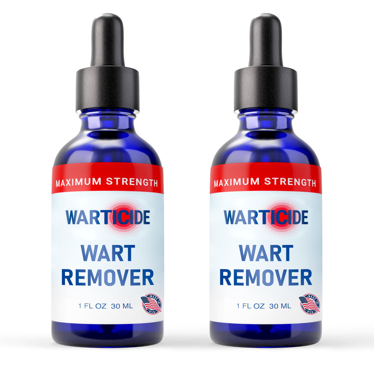 Warticide bottle with dropper for precise wart care application.