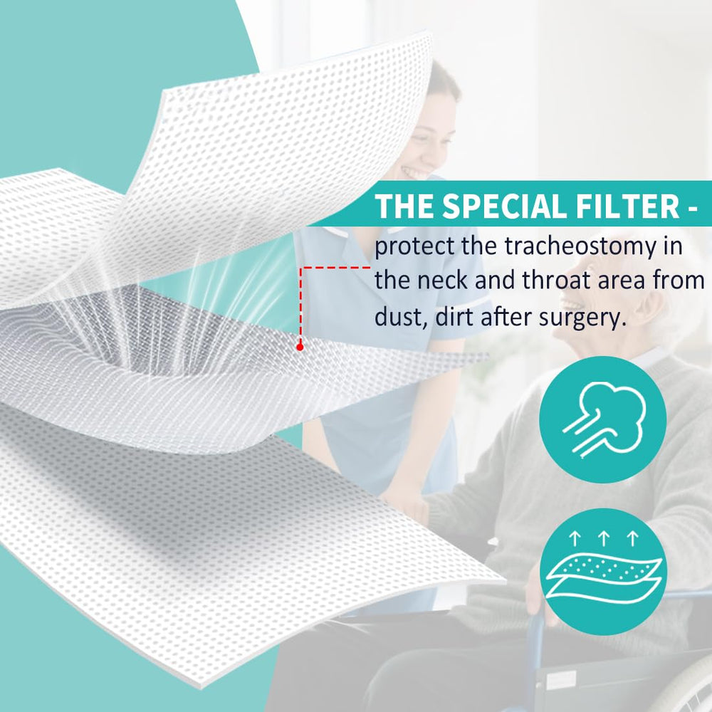 WASHINBED tracheostomy cover multi-pack option 5pcs supports daily replacement.