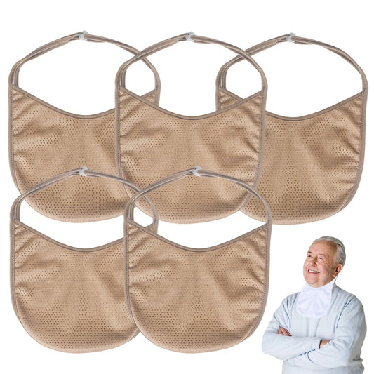 Washinbed tracheostomy cover khaki 5-piece set offers convenient daily replacement.