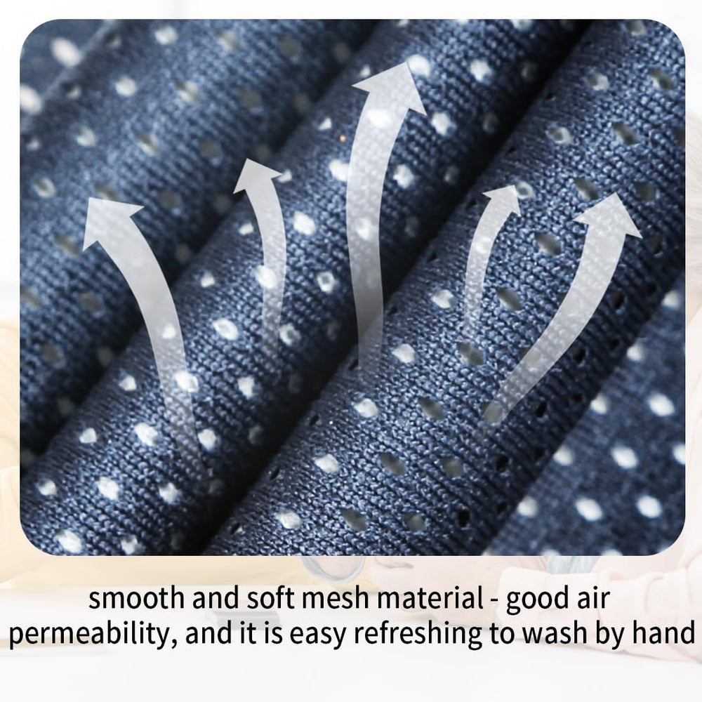 Washinbed tracheostomy cover close-up emphasizes soft mesh for skin comfort.