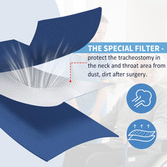 Washinbed tracheostomy cover in use demonstrates gentle neck coverage for post-surgery care.