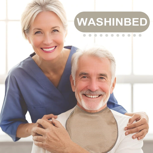 Washinbed tracheostomy cover white 5-piece set ensures color-coordinated hygiene.