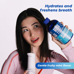 Water Dent alcohol-free formula keeps rinse gentle and safe for daily use.