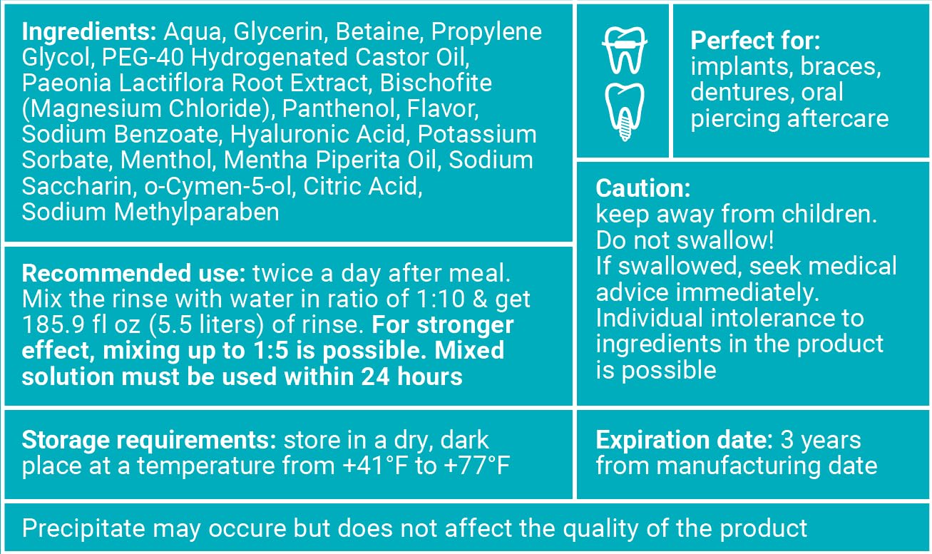 Water Dent mint-fruit flavor provides a refreshing, mild taste during rinsing.