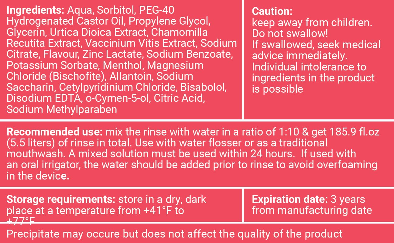 WATER DENT Apple Mint rinse label closeup highlighting natural flavor
