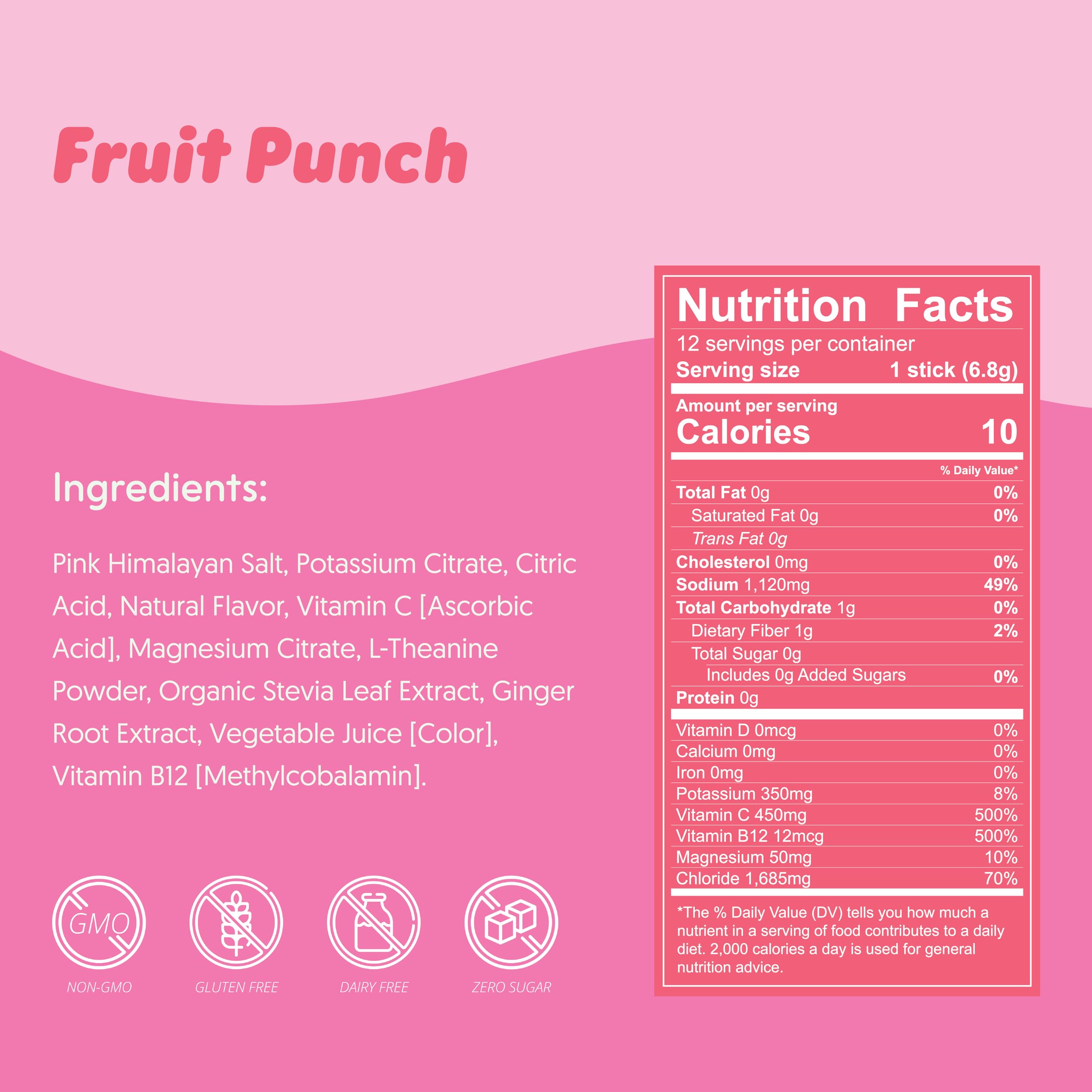 Waterboy fruit punch stick mix ready to dissolve for quick hydration.