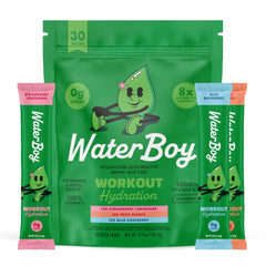 Waterboy Workout Hydration packet ready to mix for daily training.