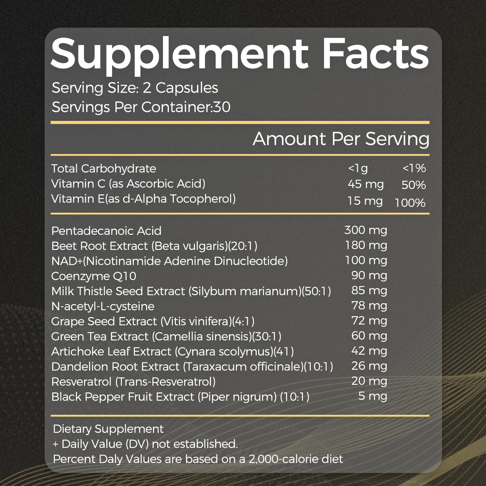 WAUSTOMAY Pentadecanoic Acid Non-GMO seal emphasizing purity.