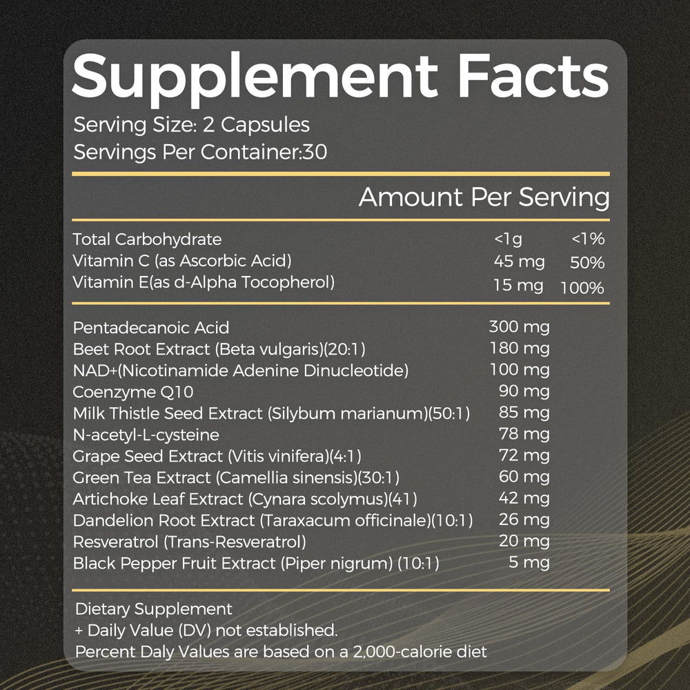 WAUSTOMAY Pentadecanoic Acid Non-GMO seal emphasizing purity.