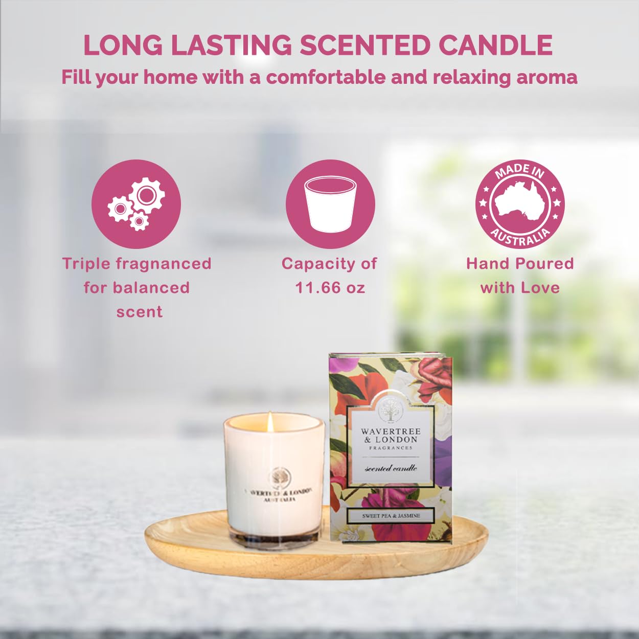 Wavertree London 100% cotton wick candle for a cleaner burn