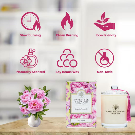 Wavertree & London Pink Peony Candle wick close-up showing clean burn.