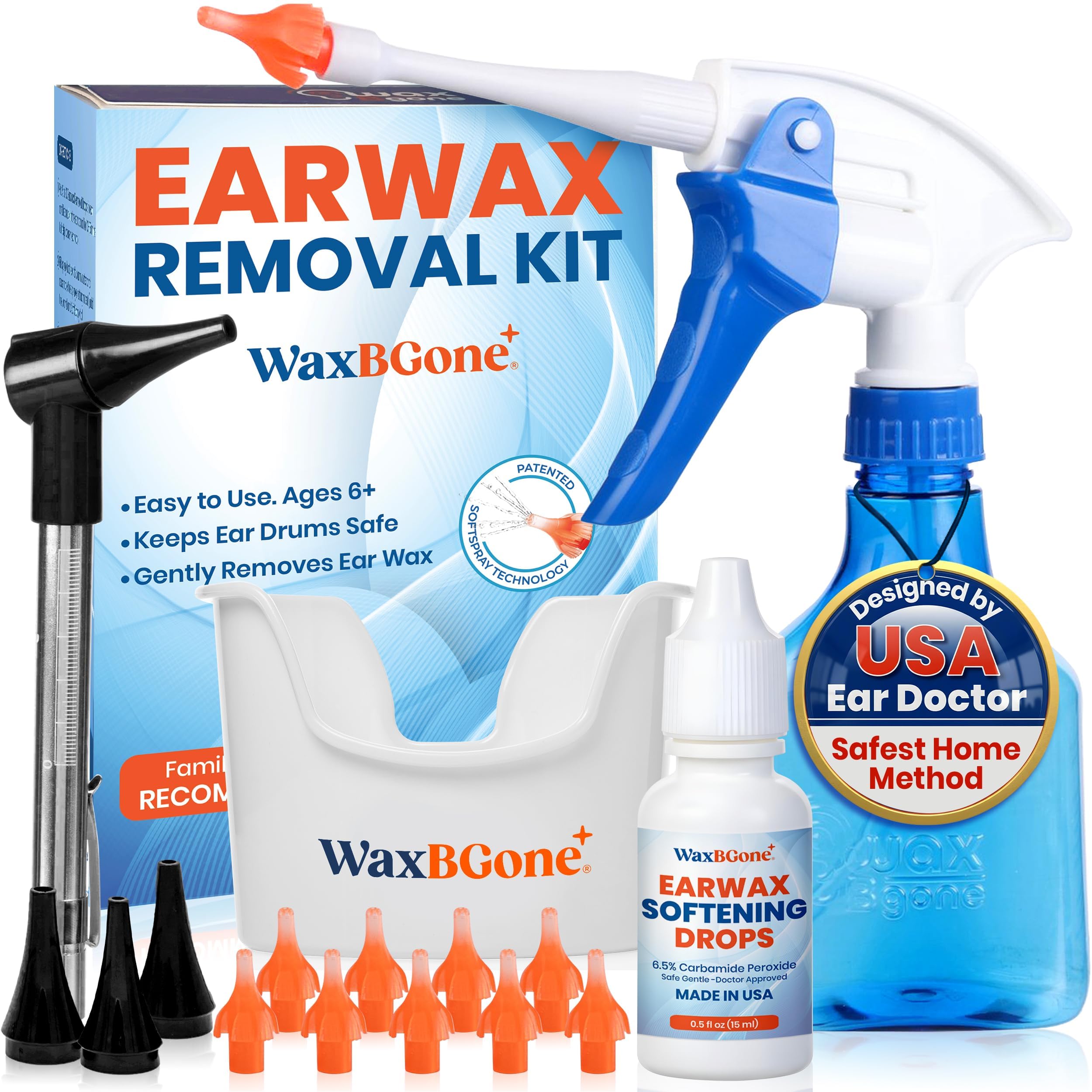 WaxBgone earwax removal kit front view for safer at-home ear care