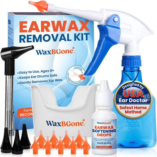 WaxBgone earwax removal kit front view for safer at-home ear care