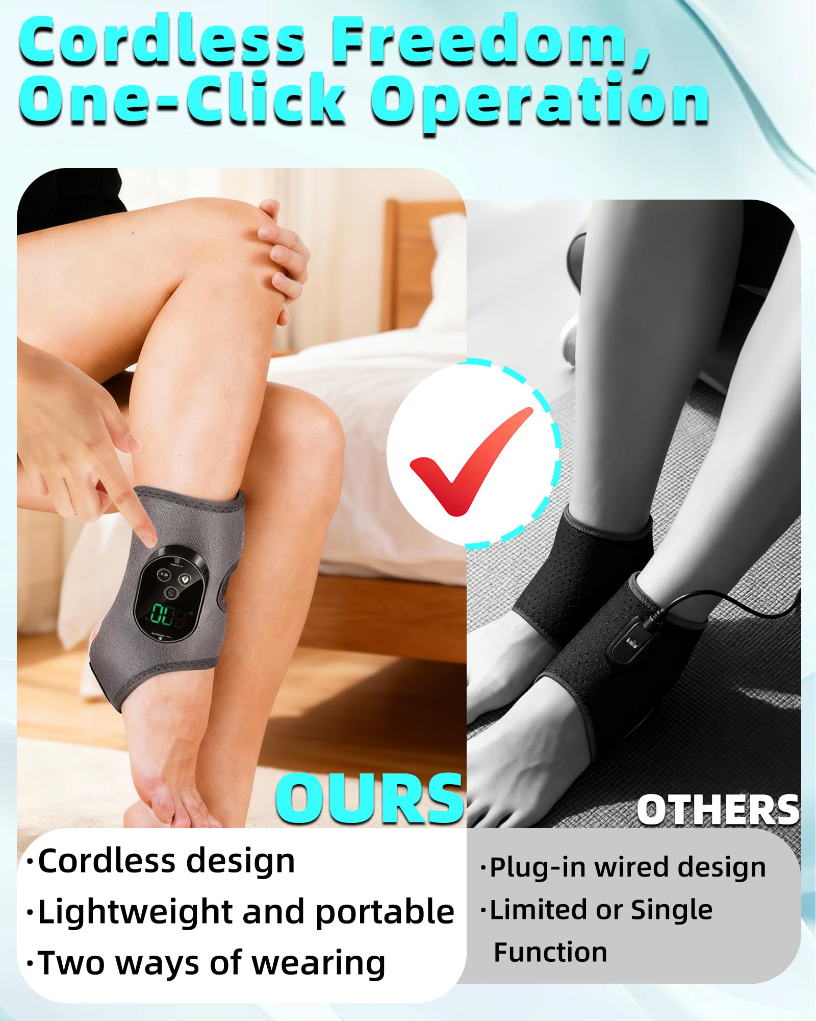 WBHLDM adjustable settings highlighting personalized massage intensity and temperature.