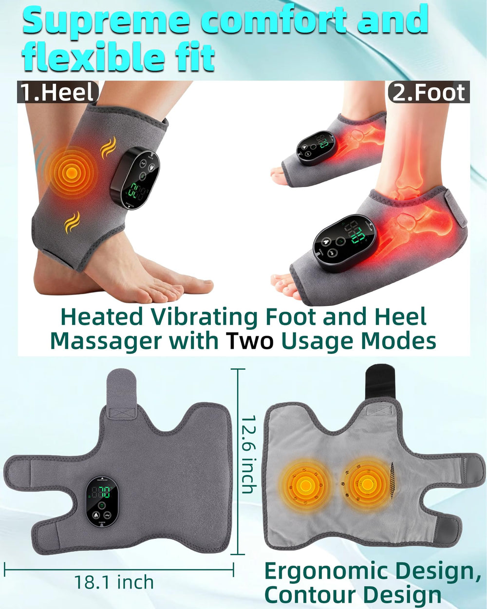 WBHLDM wearable ankle and foot massager demonstrating 2-in-1 design benefits.