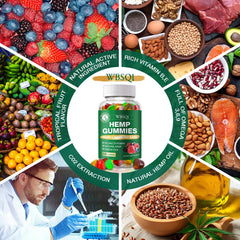 WBSQL hemp gummies fruit-flavor shot communicates natural taste and easy chewing
