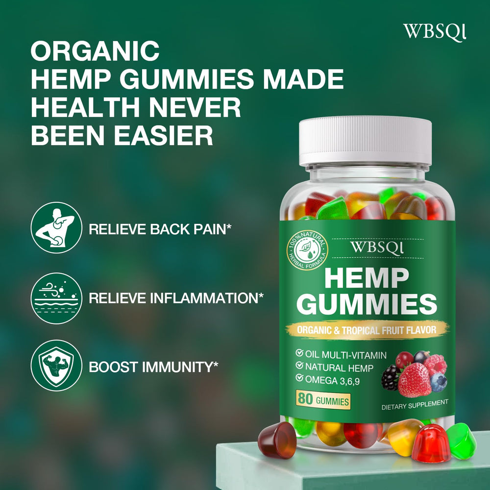 WBSQL hemp gummies pain-support image highlights gentle, everyday comfort potential