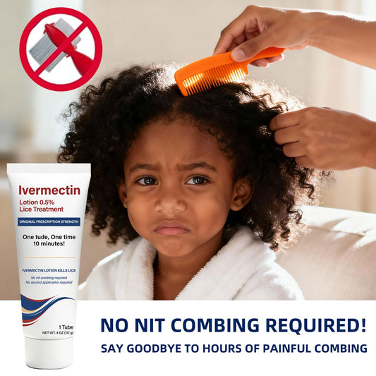 Wdelya Ivermectin Lotion applied to dry hair for fast use.