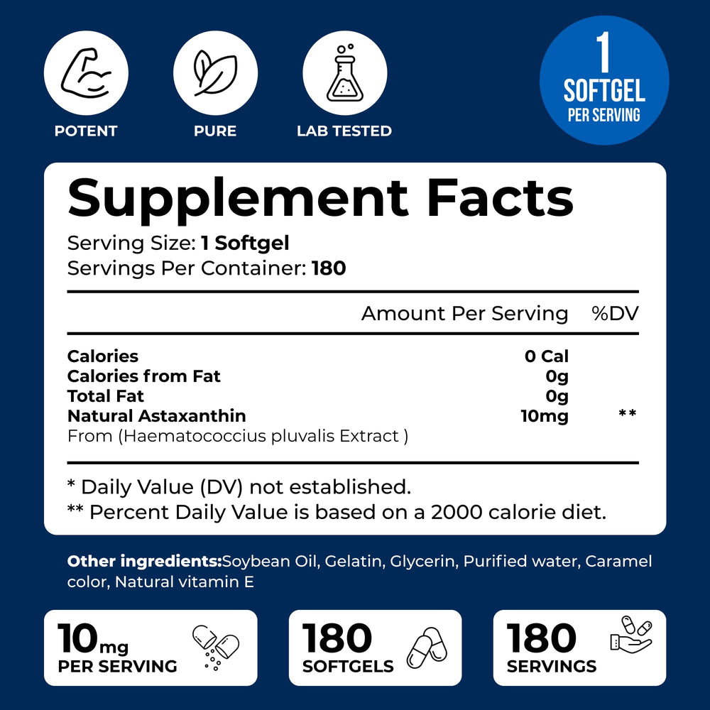 We Like Vitamins Astaxanthin softgels close-up for daily consumption.