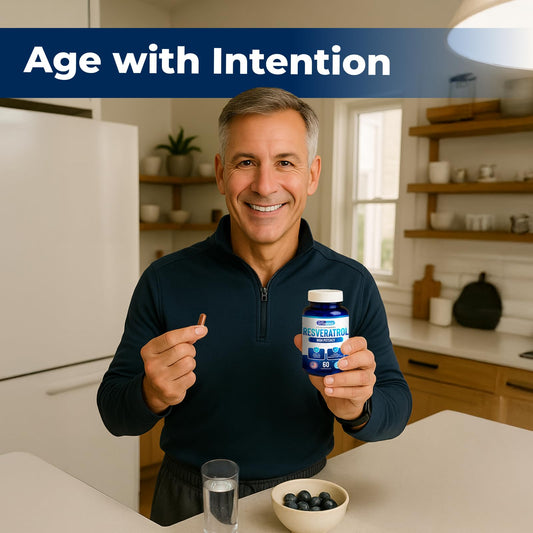 We Like Vitamins Resveratrol capsules close-up, easy-to-swallow veggie capsules