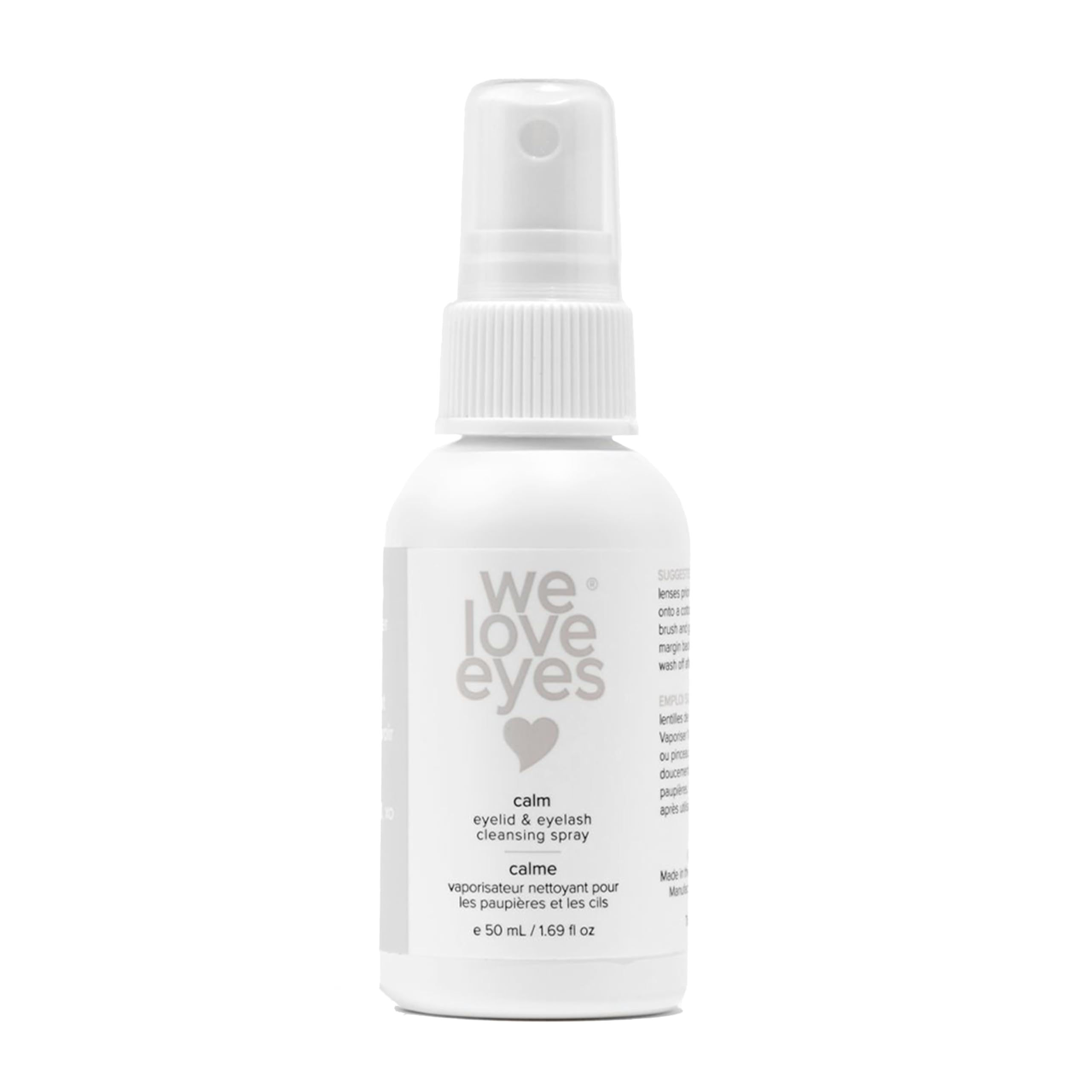 We Love Eyes chamomile eyelid cleansing spray bottle for gentle cleansing.