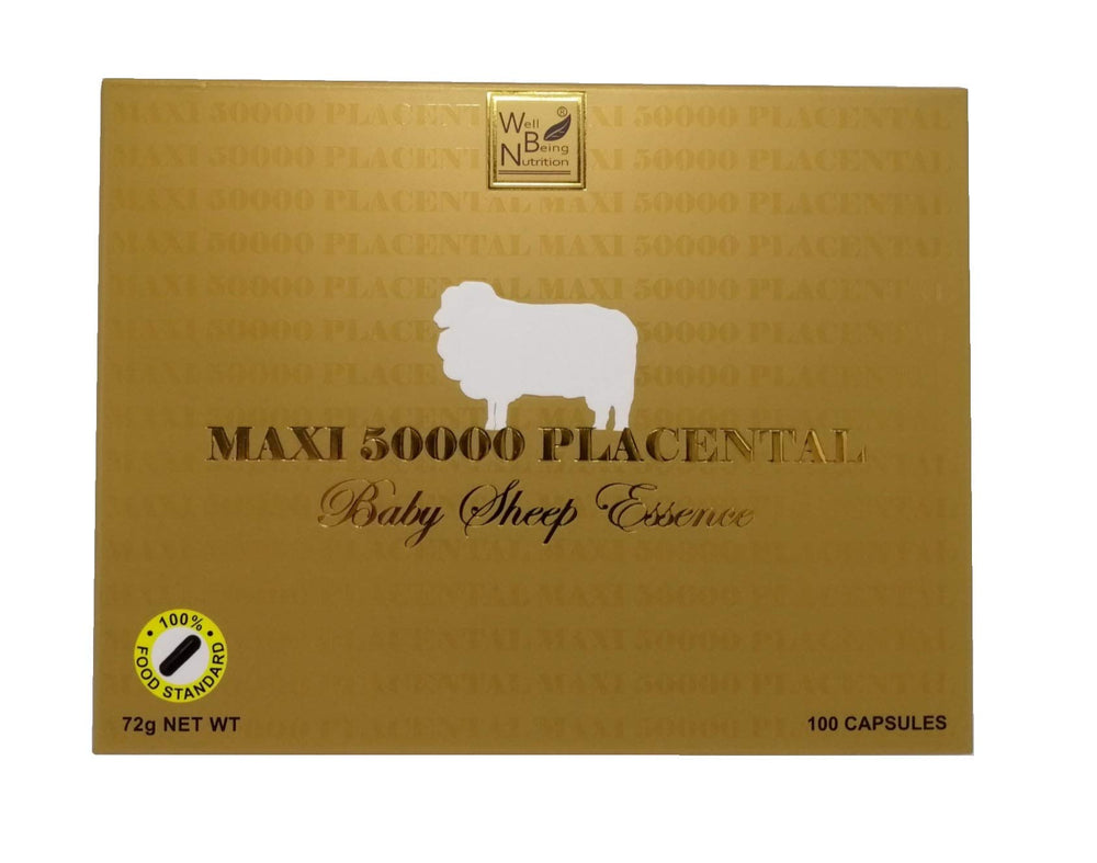Wealthy Health placenta bottle with 100 capsules for a three-month supply