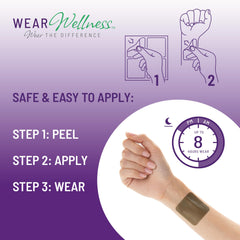 Wear Wellness Drift Patch being applied to clean skin.