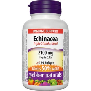 Webber Naturals Echinacea bottle with softgels for daily herbal support
