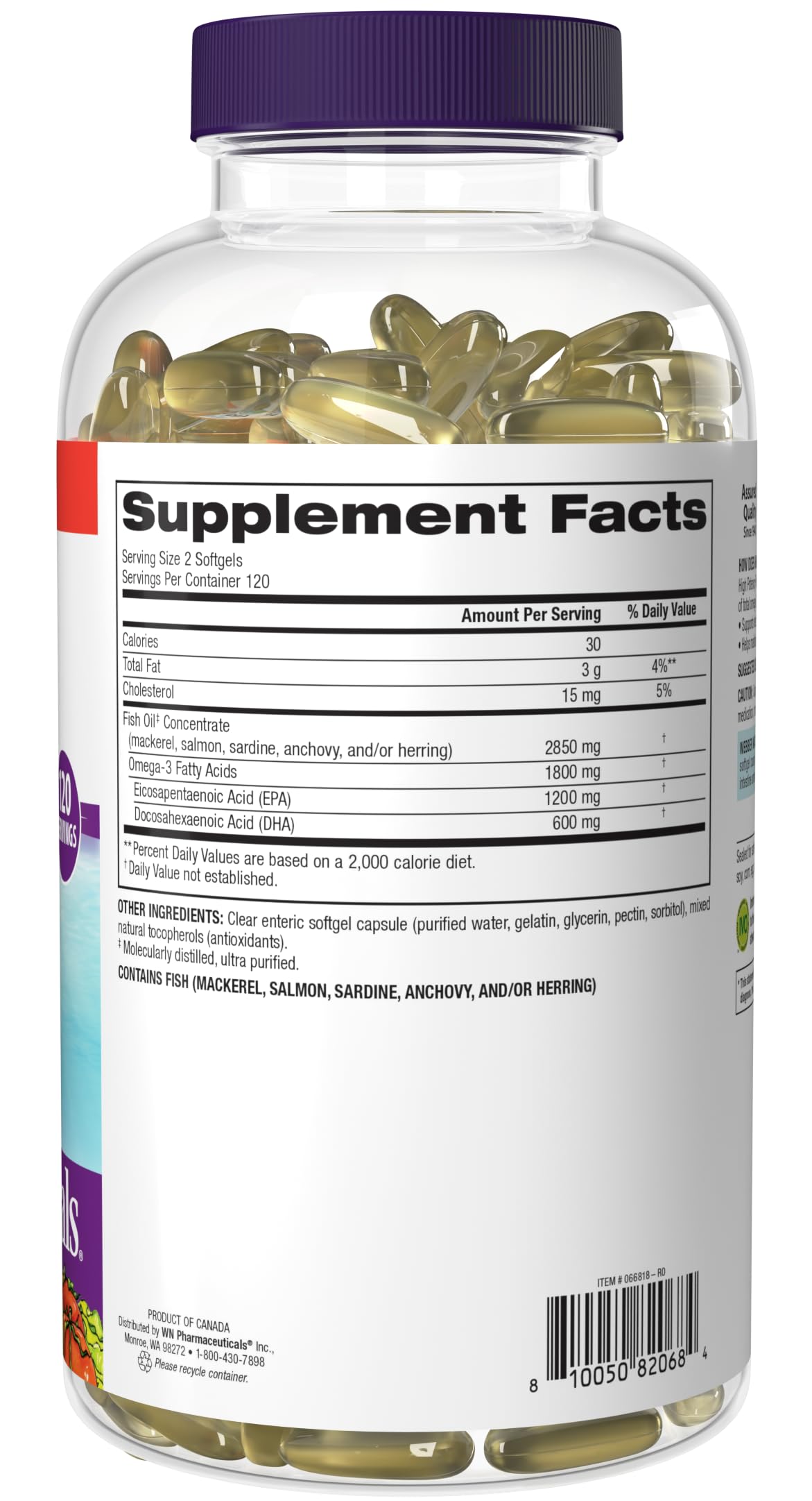 Webber Naturals omega-3 image hints at potential heart and brain support.