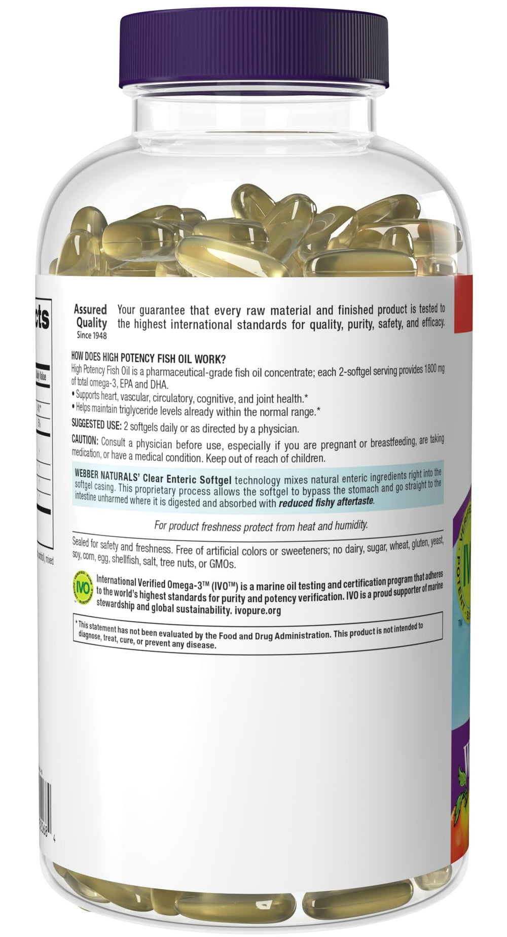 Webber Naturals product seal communicates purity and rigorous testing.