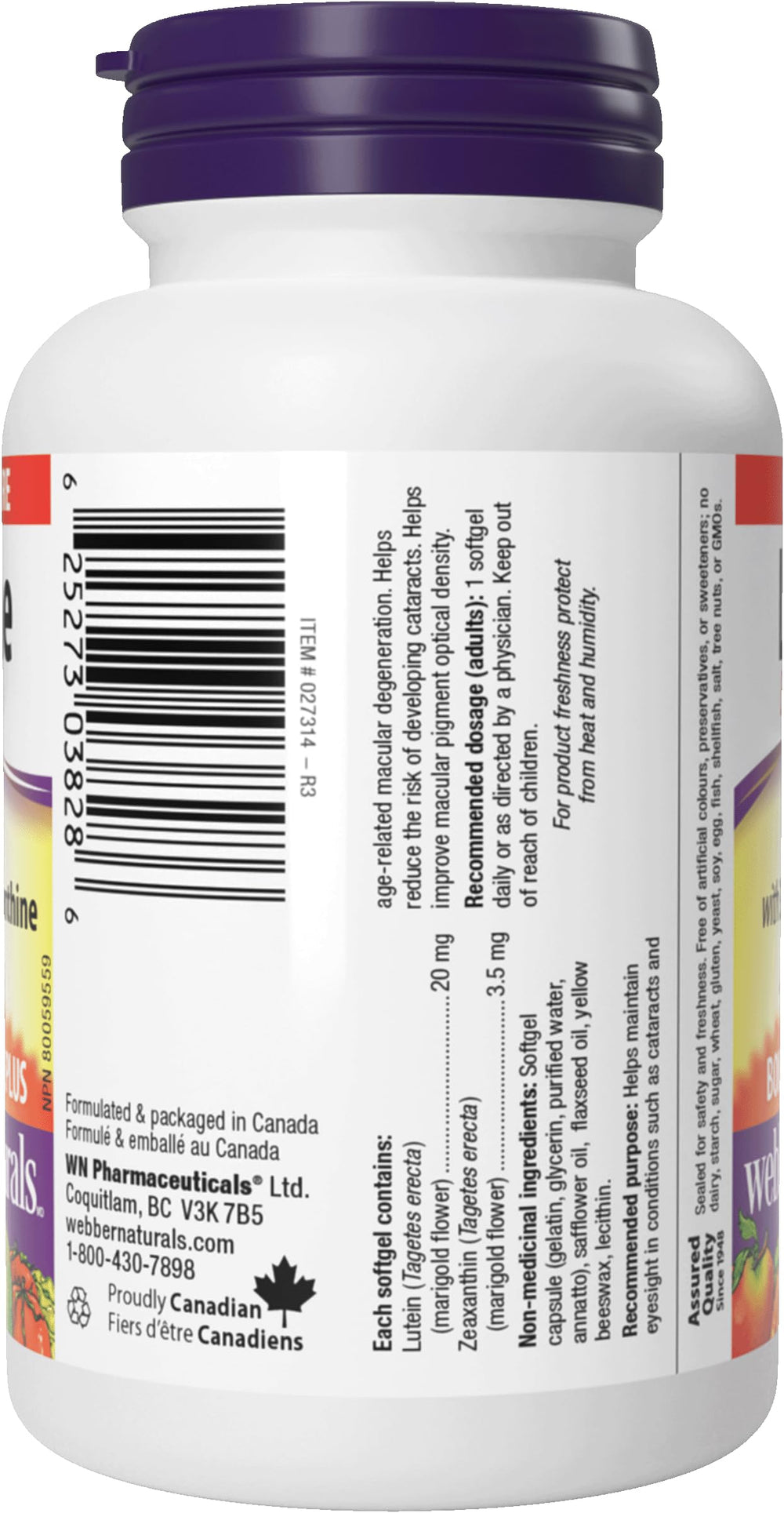 Webber Naturals recyclable packaging graphic for eco-conscious shoppers.