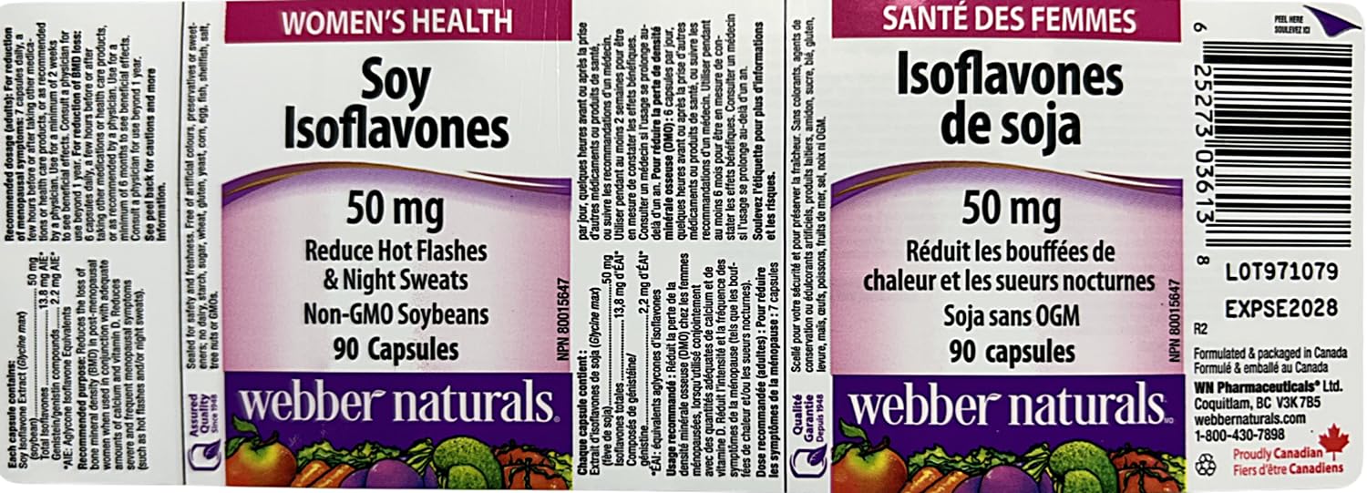Webber Naturals Soy Isoflavones capsules close-up