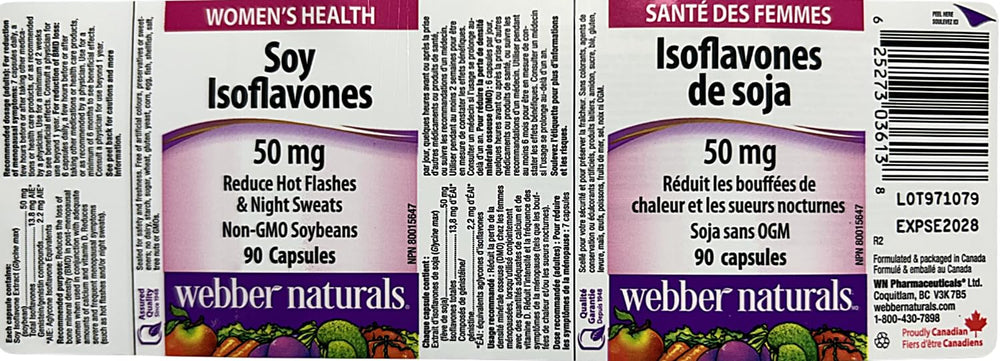 Webber Naturals Soy Isoflavones capsules close-up