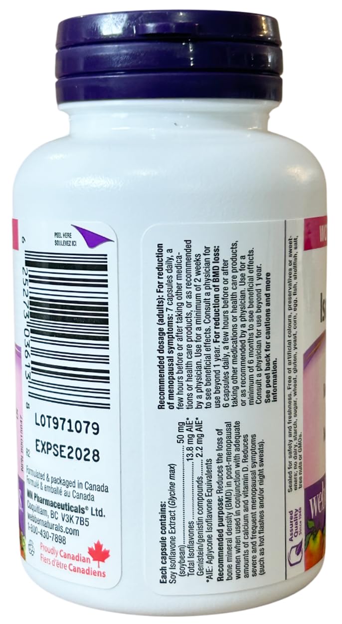 Webber Naturals Soy Isoflavones non-GMO emblem on pack