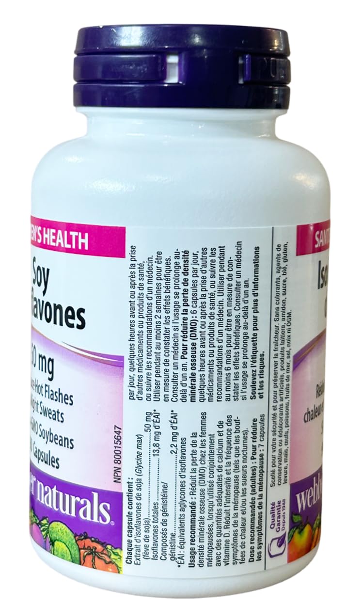 Webber Naturals Soy Isoflavones packaging label