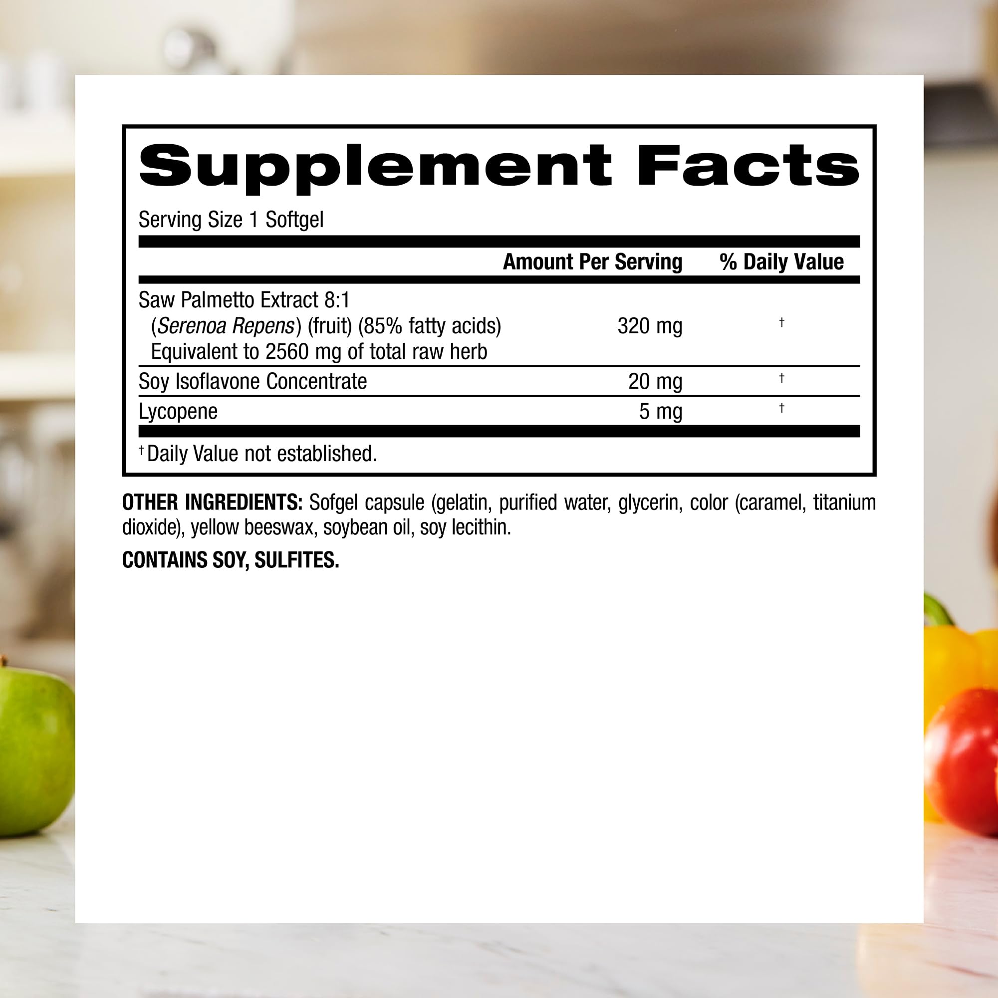Webber Naturals Ultra Saw Palmetto Plus lycopene ingredient image emphasizes antioxidant component