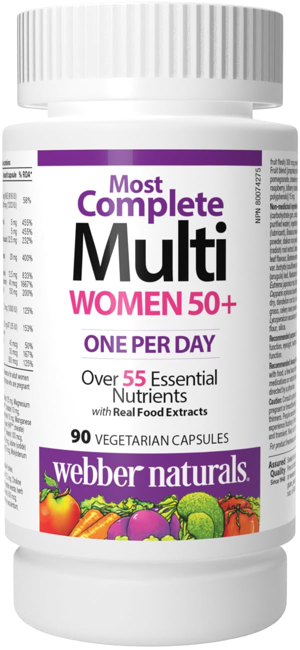 Webber Naturals Women's 50+ Multi bottle front view showing daily nutrient support