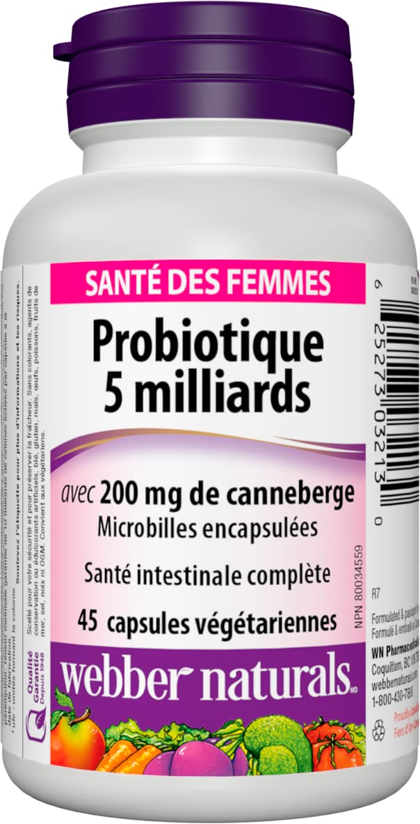 Webber Naturals Women's Multi Probiotic cranberry capsules easy to swallow.