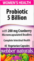 Webber Naturals packaging design with cranberry imagery and branding.