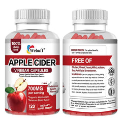 Webuff Apple Cider Vinegar Capsules bottle on shelf for daily support.