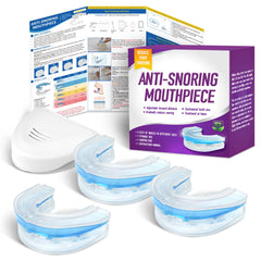 Wedoheal 3 sizes anti-snoring mouthpiece set for customizable fit and comfort.