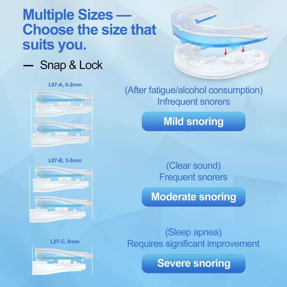 Wedoheal different sizes snoring mouthguard for a personalized fit.