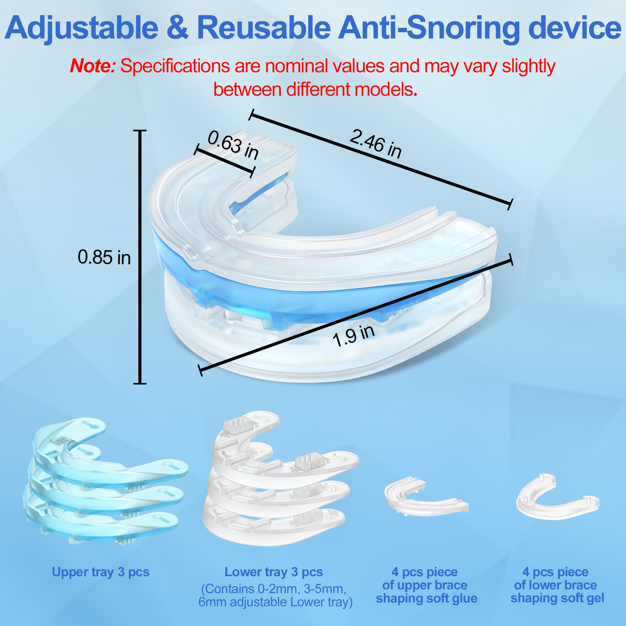 Wedoheal travel-friendly mouthpiece easy to pack for nightly use.