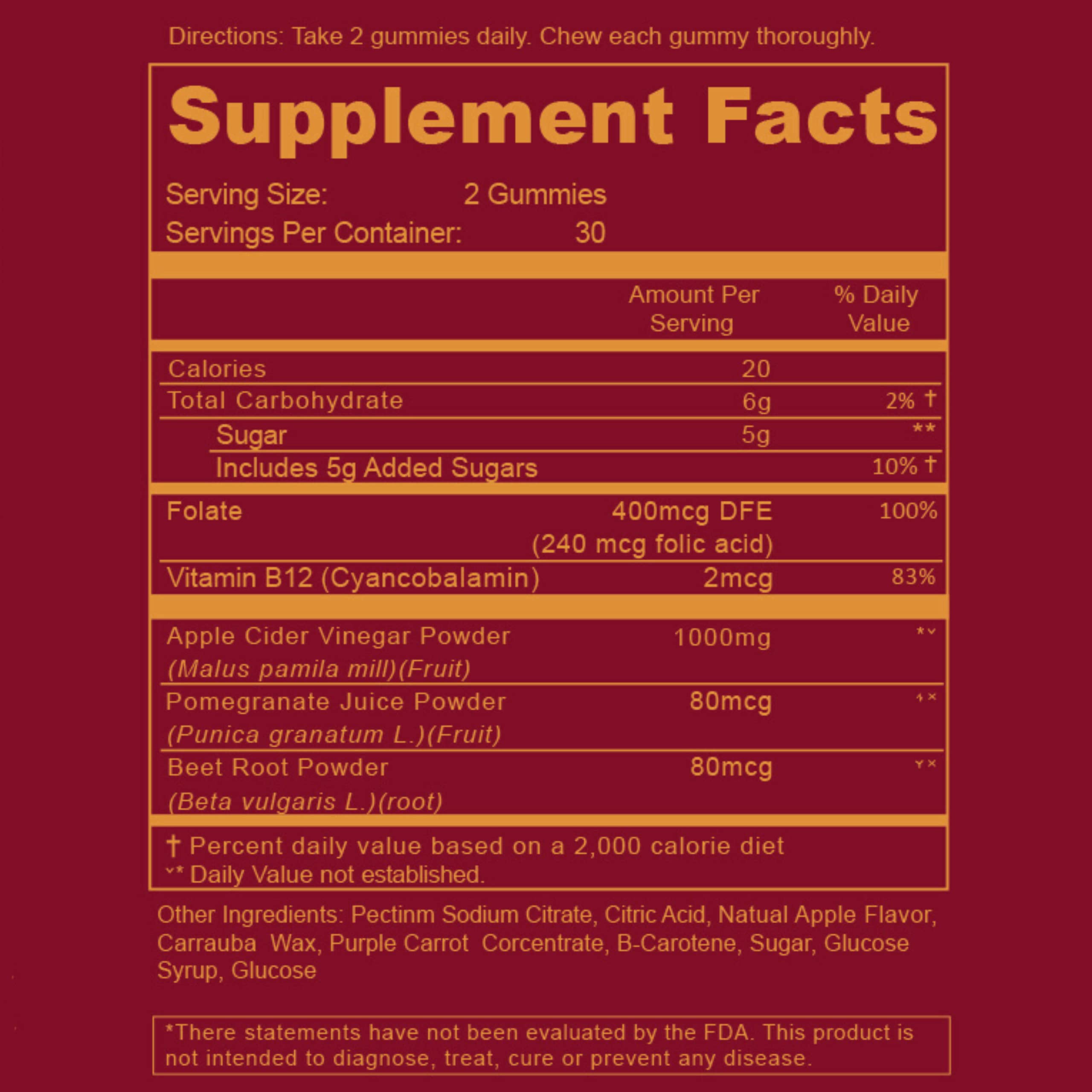 WEEM gummies ingredients display organic apples, beetroots, and pomegranates for heart-friendly nutrients.
